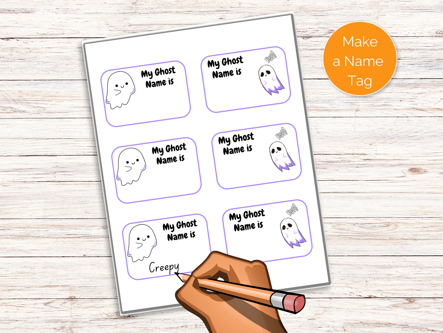 What's Your Ghost Name Game + Name Tags