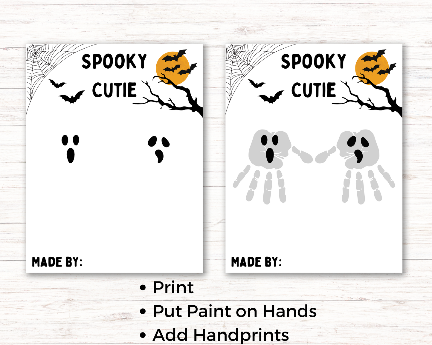 Ghost Halloween Handprint Art