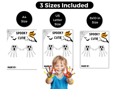 Ghost Halloween Handprint Art