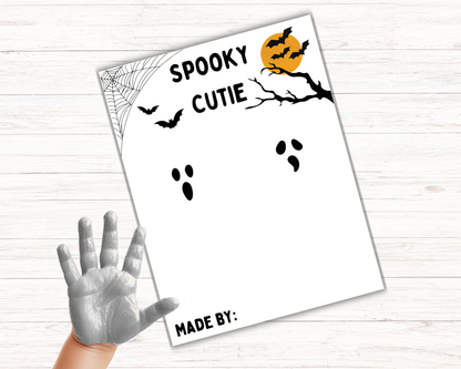 Ghost Halloween Handprint Art