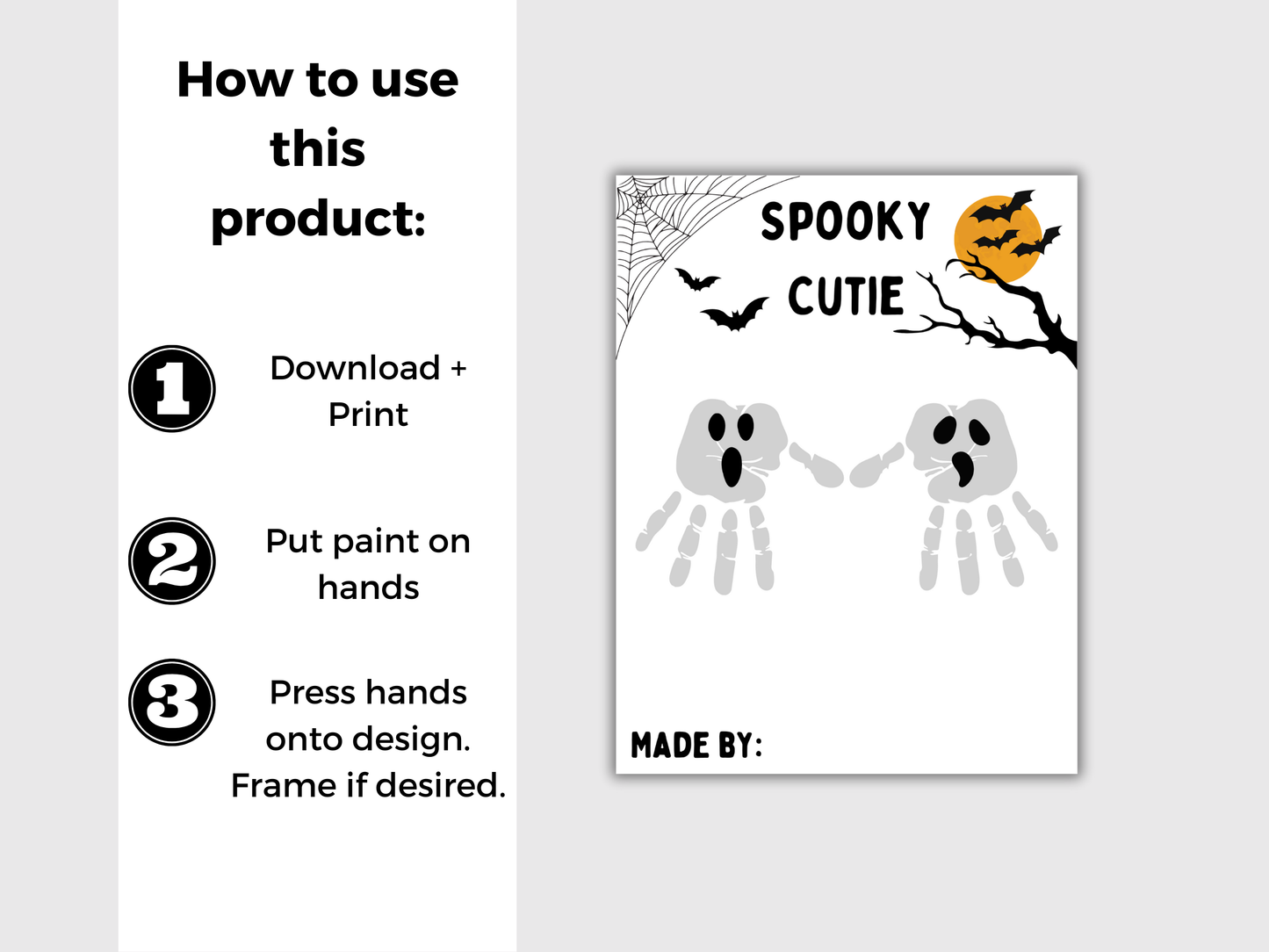 Ghost Halloween Handprint Art