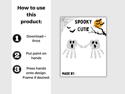 Ghost Halloween Handprint Art