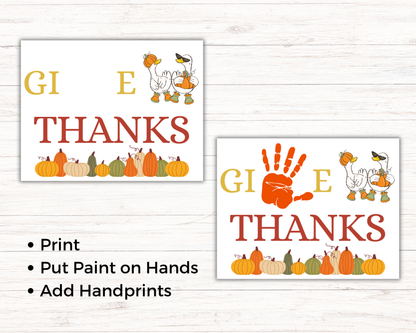 Give Thanks Thanksgiving Handprint Art