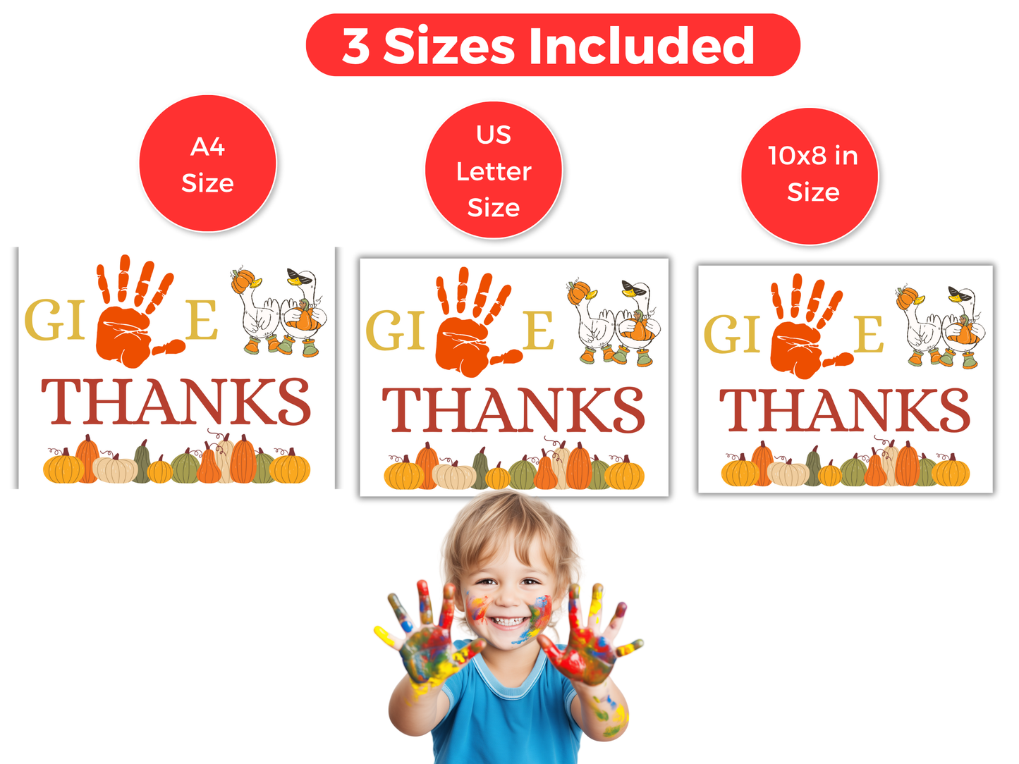 Give Thanks Thanksgiving Handprint Art
