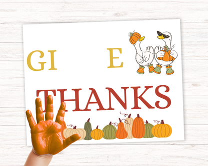 Give Thanks Thanksgiving Handprint Art