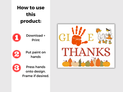 Give Thanks Thanksgiving Handprint Art