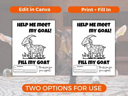 Editable Fill My Goat Fundraiser Template