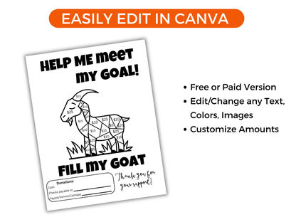 Editable Fill My Goat Fundraiser Template