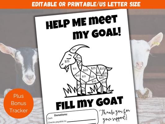 Editable Fill My Goat Fundraiser Template