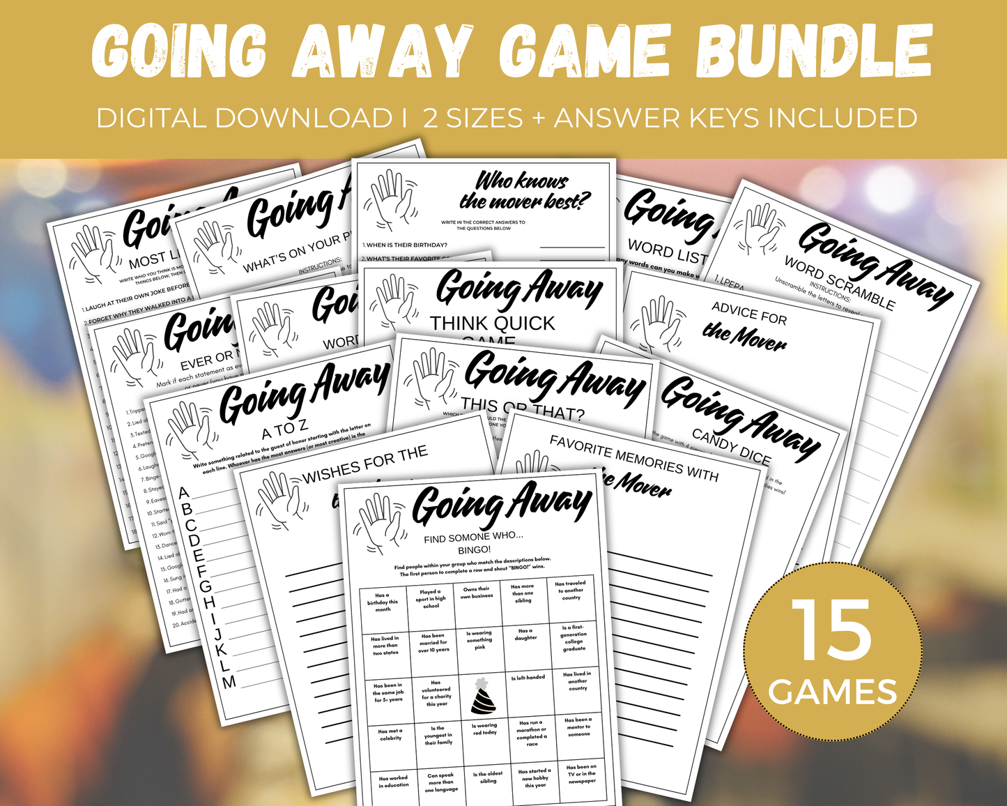 Going Away Party Game Bundle