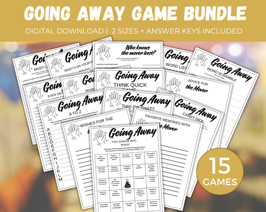 Going Away Party Game Bundle