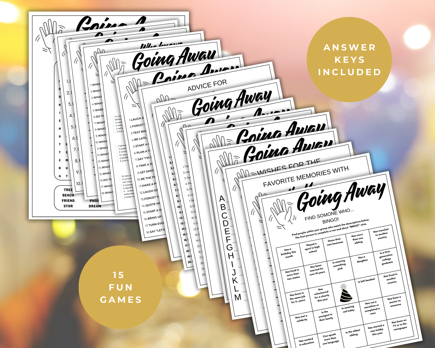 Going Away Party Game Bundle