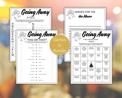 Going Away Party Game Bundle