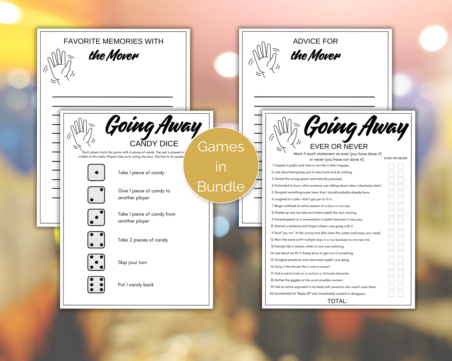 Going Away Party Game Bundle