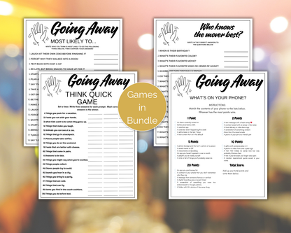 Going Away Party Game Bundle