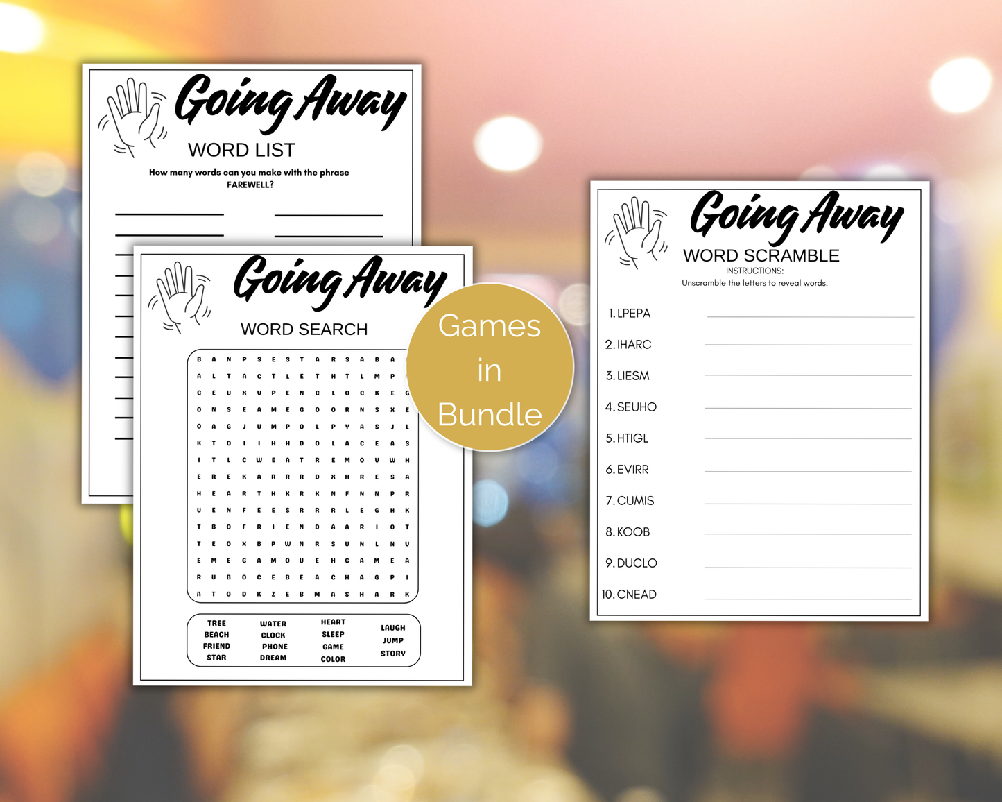 Going Away Party Game Bundle