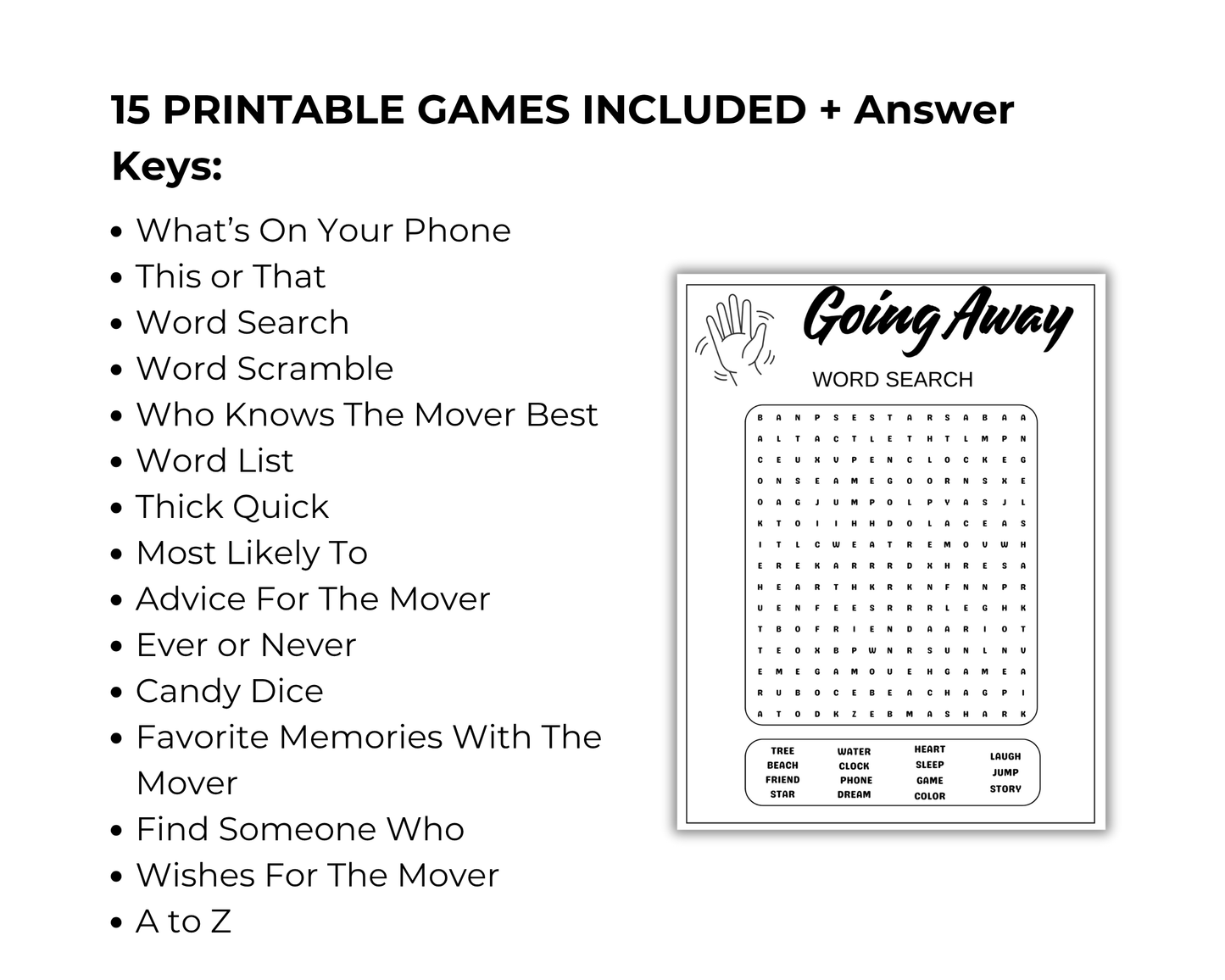 Going Away Party Game Bundle