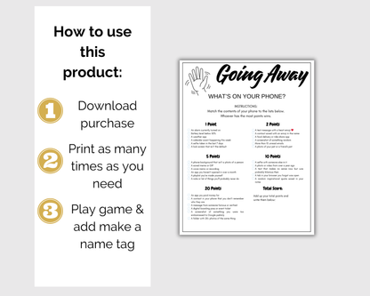Going Away Party Game Bundle