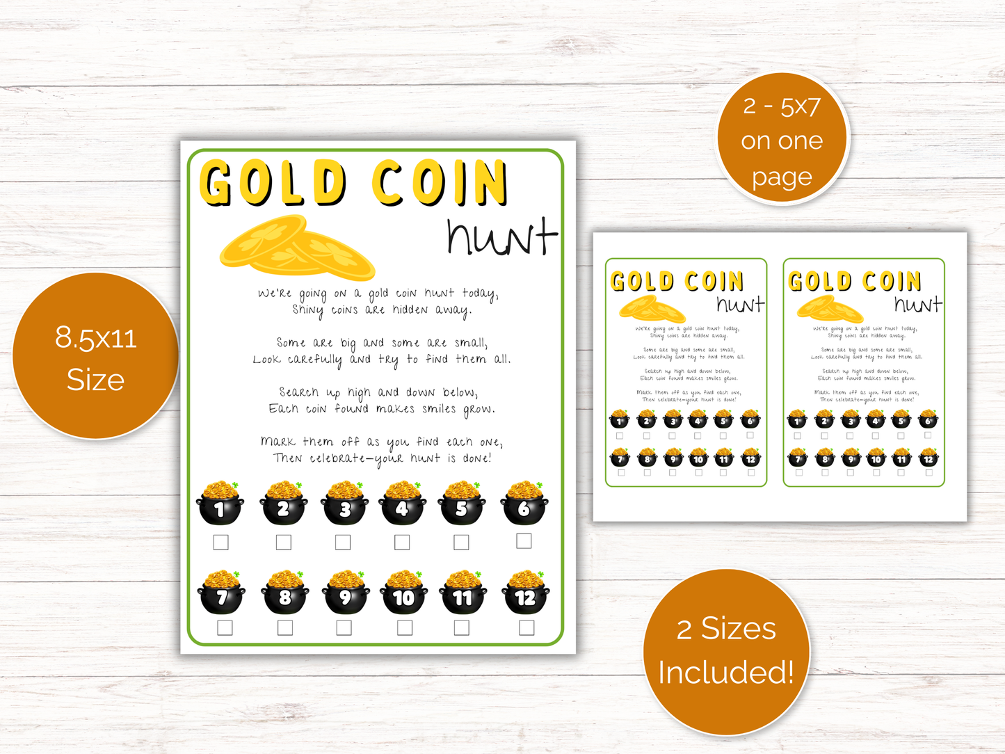 St Patrick's Gold Coin Scavenger Hunt for kids
