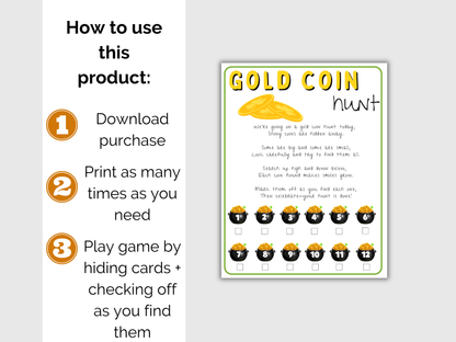 St Patrick's Gold Coin Scavenger Hunt for kids