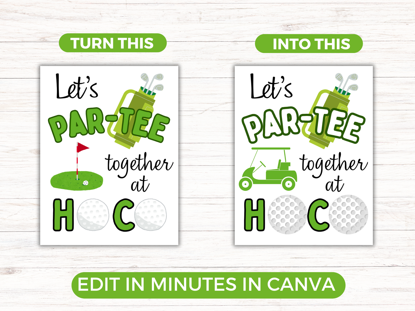 Editable Golf Homecoming Proposal Sign