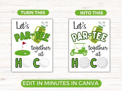 Editable Golf Homecoming Proposal Sign