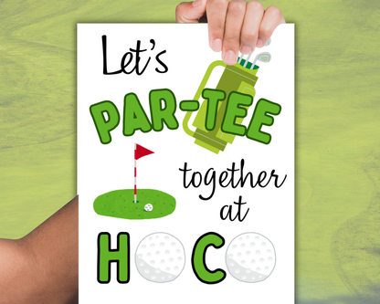 Editable Golf Homecoming Proposal Sign