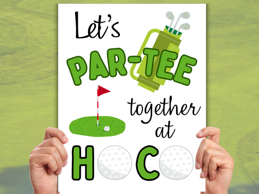Editable Golf Homecoming Proposal Sign