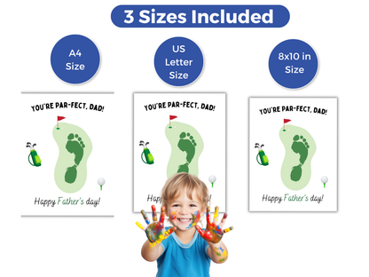 Golf Fathers Day Handprint Art Up to 3 Kids