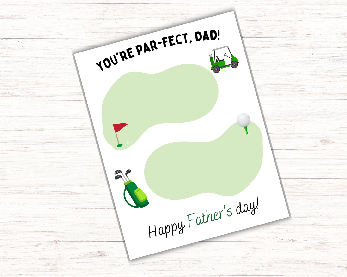 Golf Fathers Day Handprint Art Up to 3 Kids