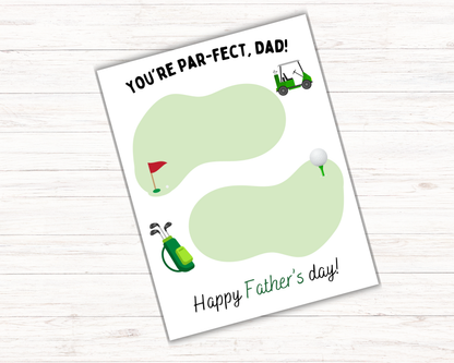 Golf Fathers Day Handprint Art Up to 3 Kids