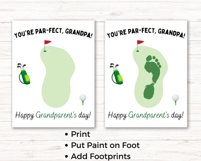 Golf Grandpa Footprint Art up to 3 kids