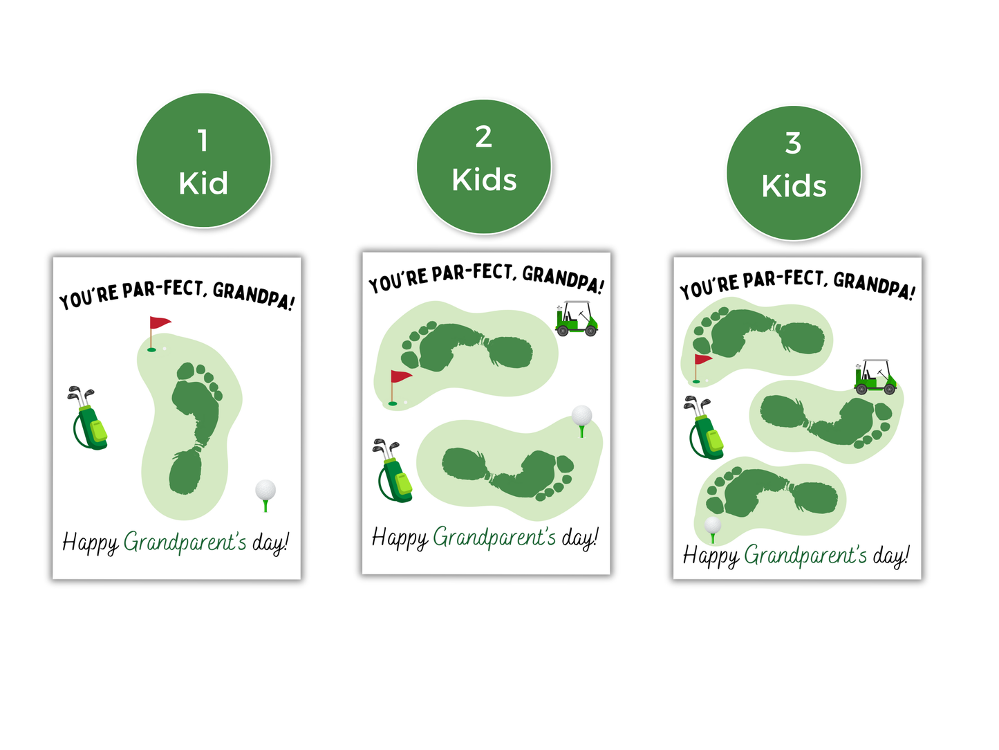 Golf Grandpa Footprint Art up to 3 kids