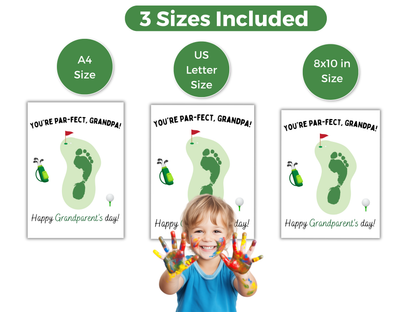 Golf Grandpa Footprint Art up to 3 kids