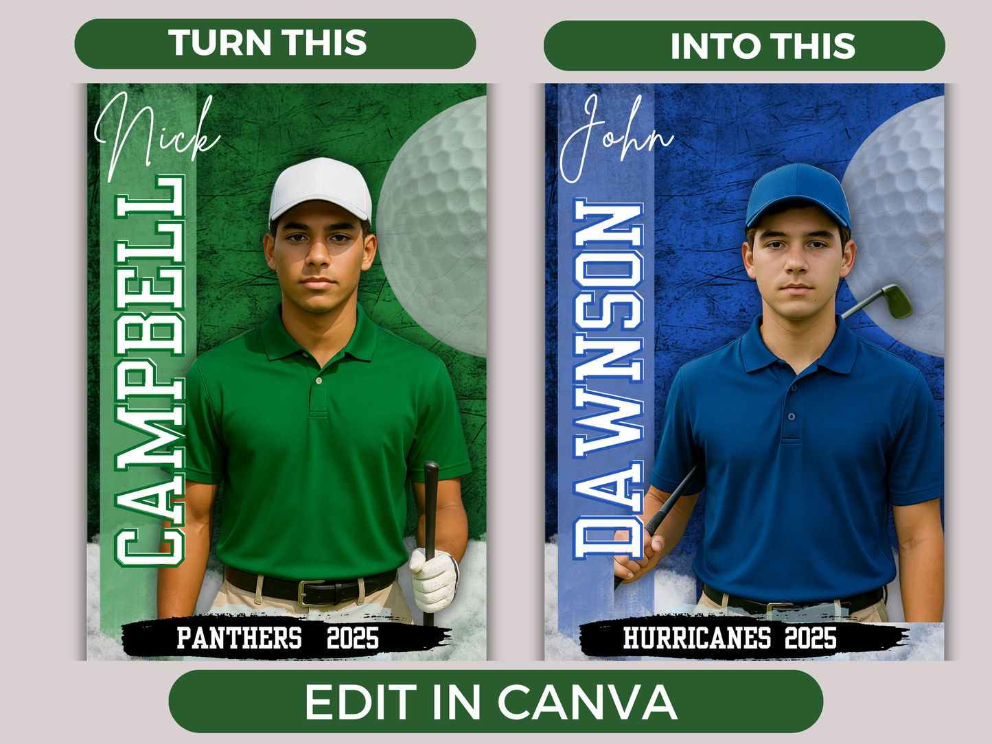 Editable Senior Golf Banner Template