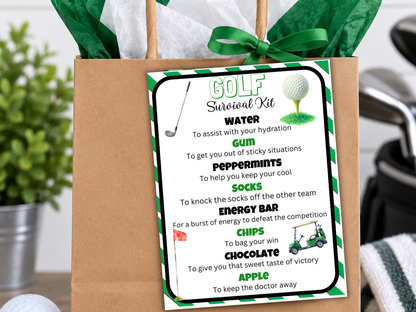 Golf Survival Kit Tag