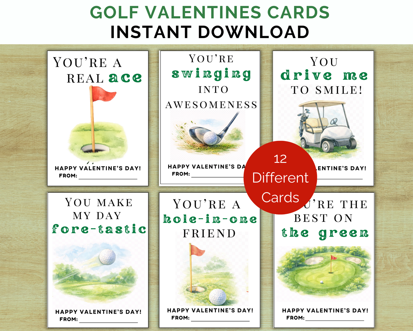Golf Valentine Cards