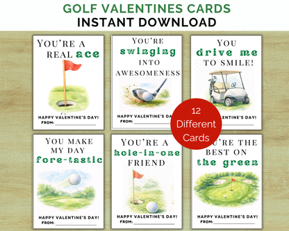 Golf Valentine Cards