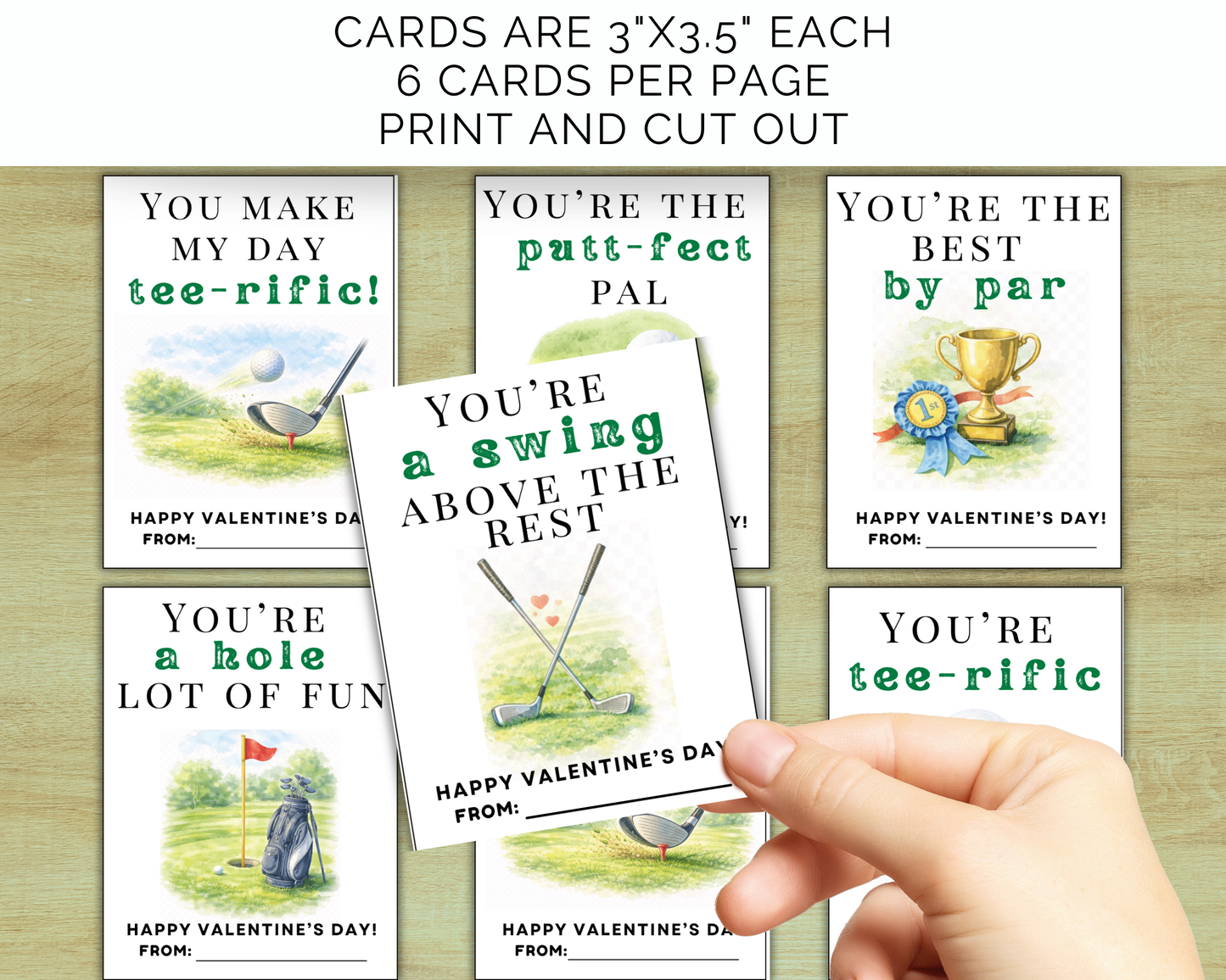 Golf Valentine Cards