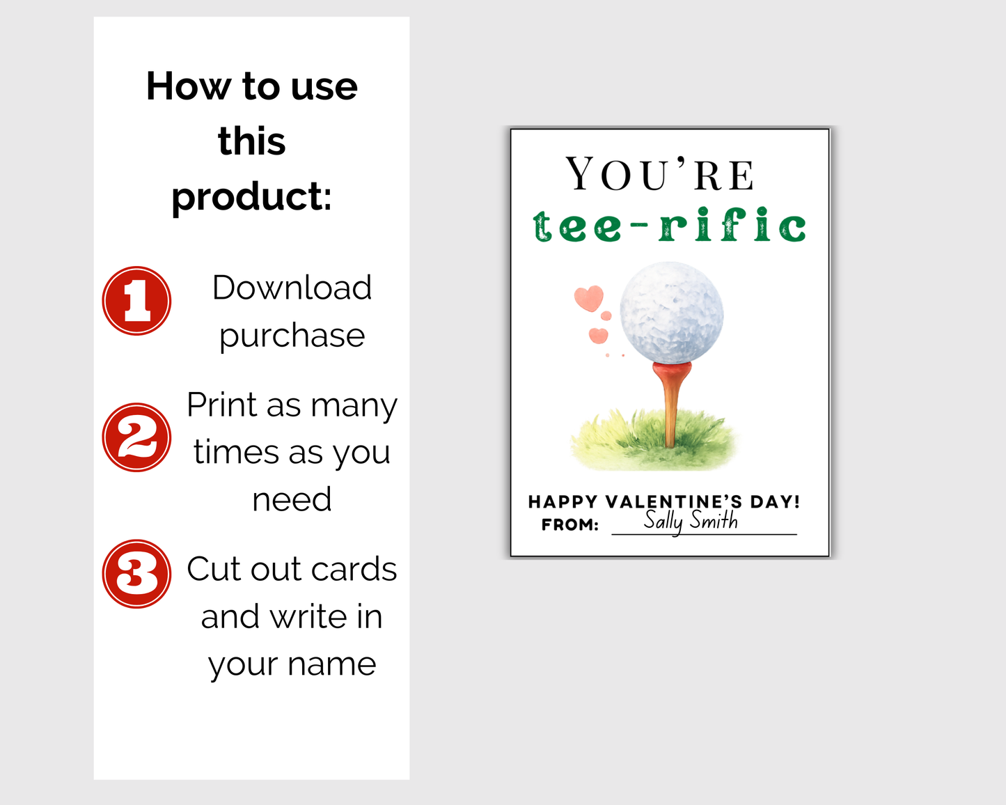 Golf Valentine Cards