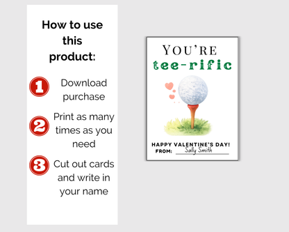 Golf Valentine Cards