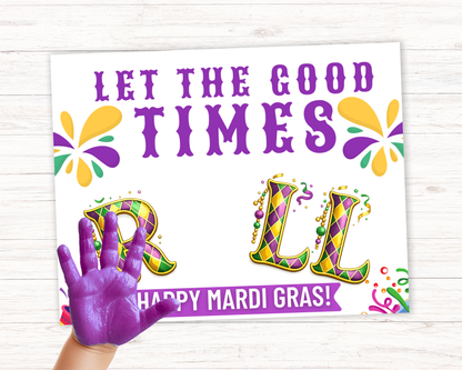 Let The Good Times Roll Mardi Gras Handprint Art