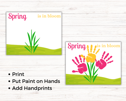 Spring Is In Bloom Handprint Art