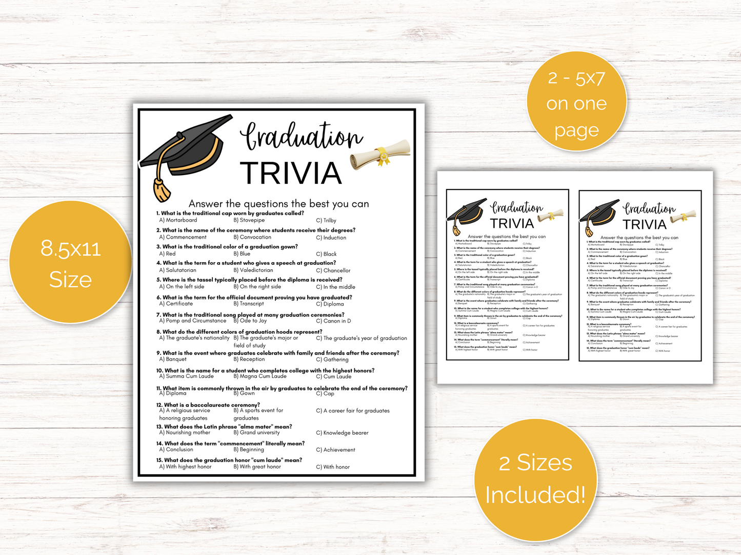 Graduation Trivia Game