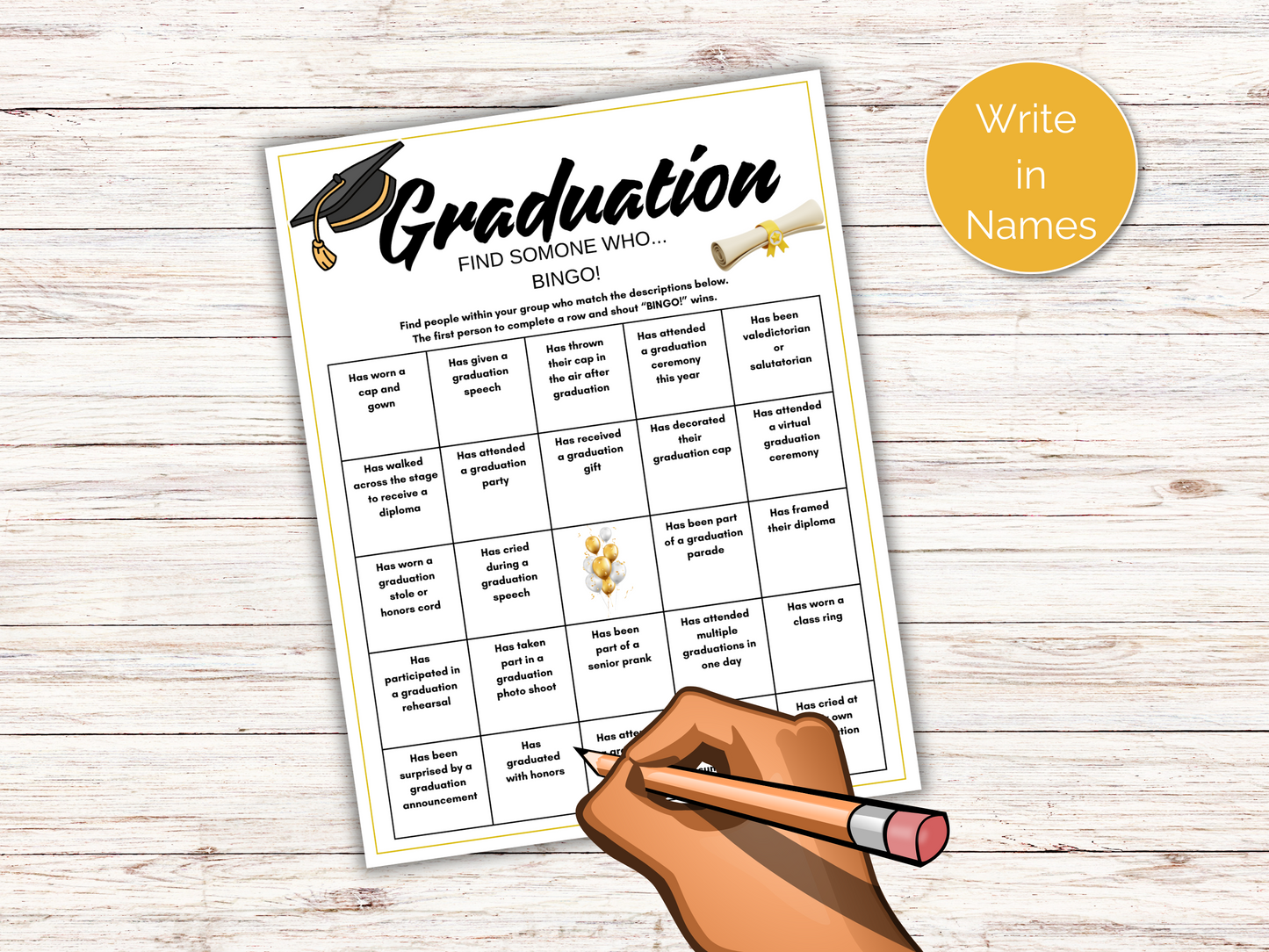Graduation Find Someone Who