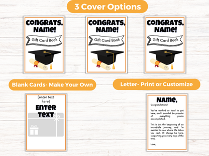 Graduation Gift Card Book Editable or Printable