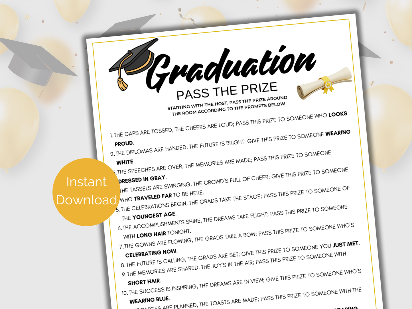Graduation Pass The Prize