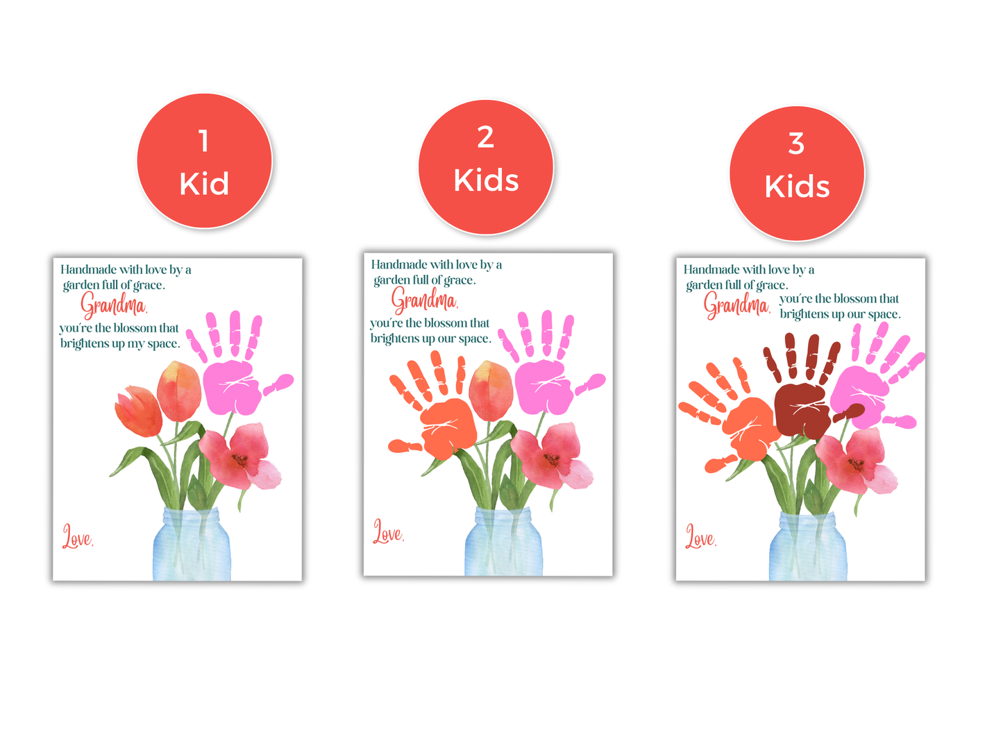 Grandma Flower Handprint Art