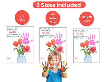 Grandma Flower Handprint Art