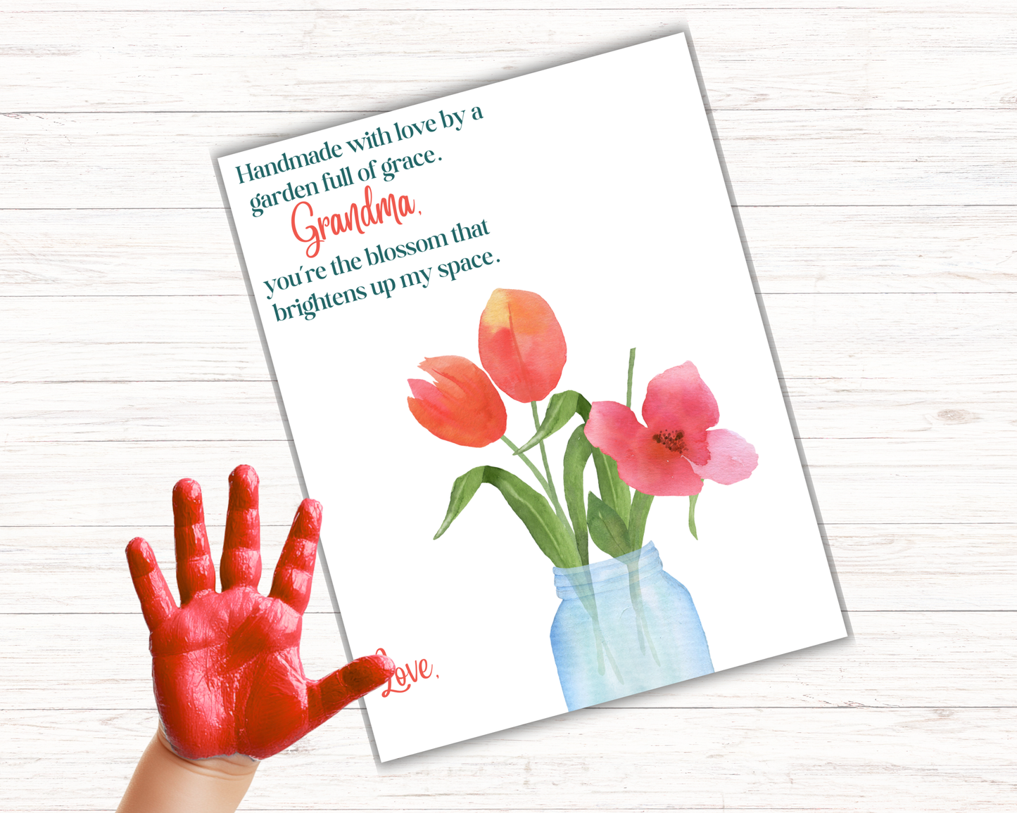 Grandma Flower Handprint Art